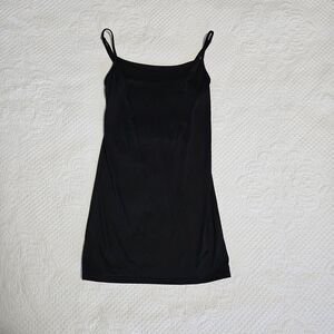 Simple Black Spaghetti Strap Slip Dress